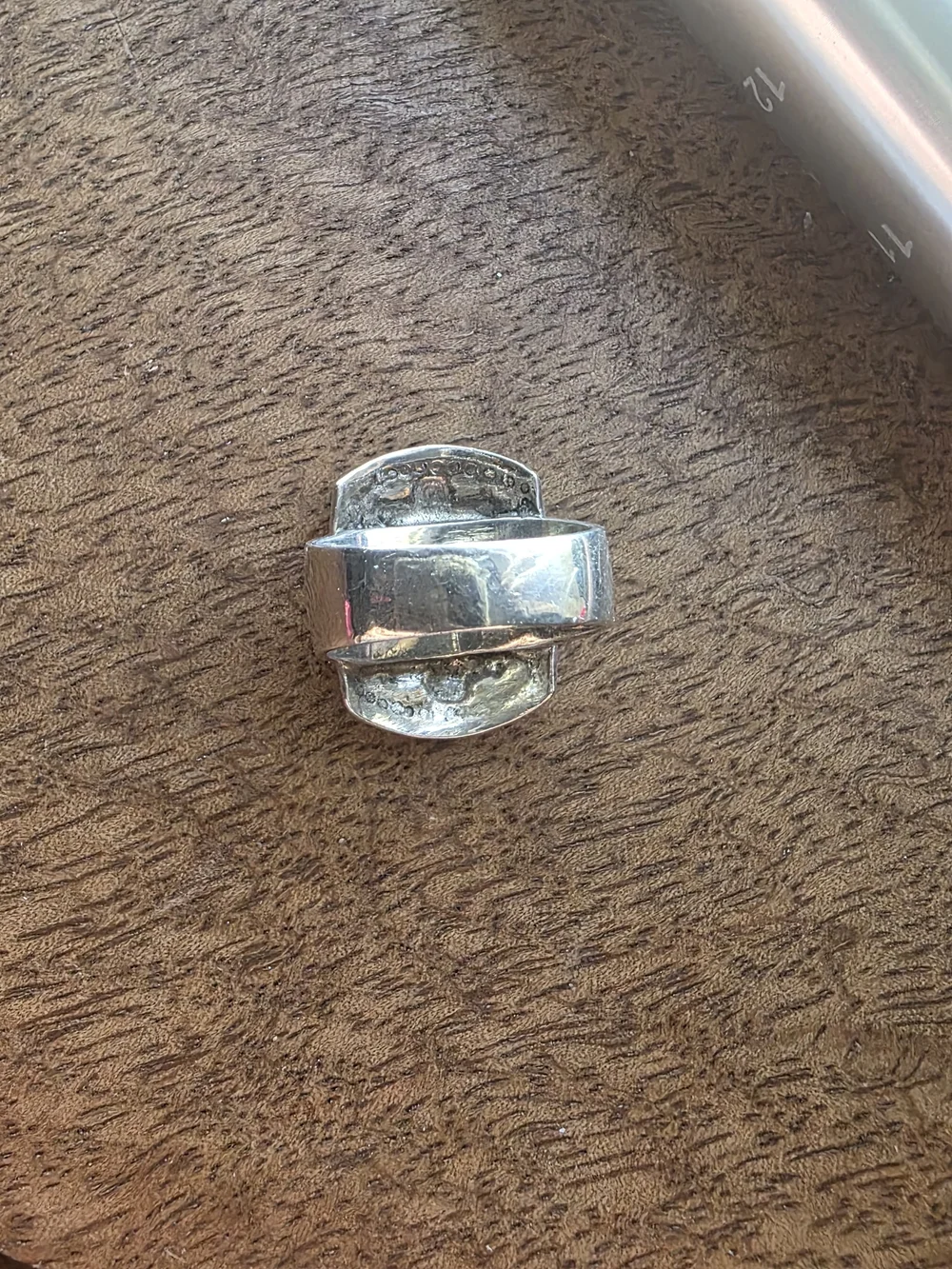 Ornate Artisan Made Floral Shield Ring in Silver
